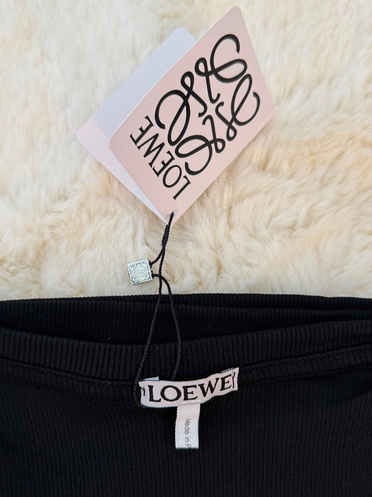 Loewe Ribbed Tank Top – White & Black