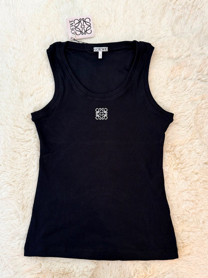 Loewe Ribbed Tank Top – White & Black